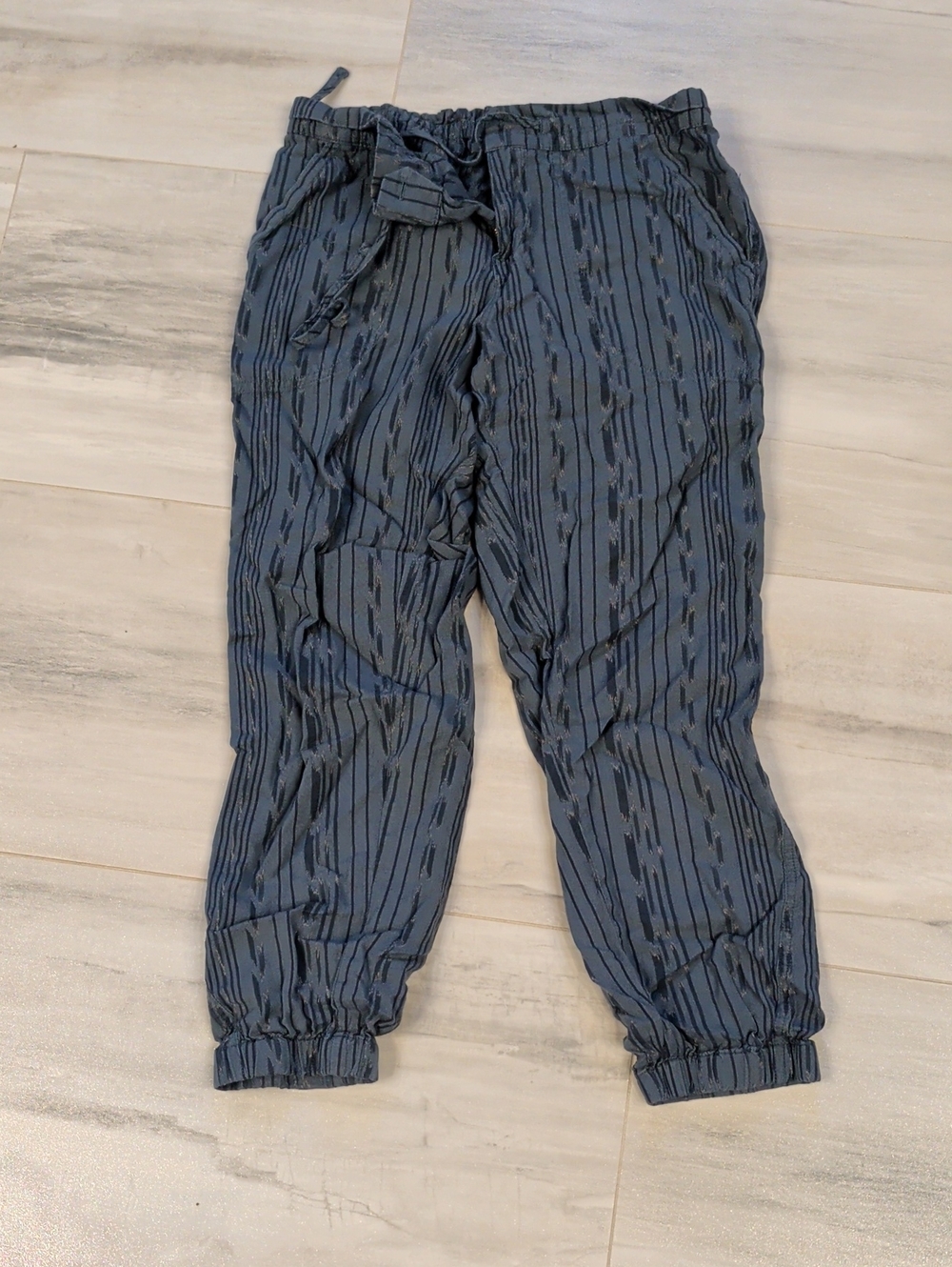 Prana Navy Blue Arlie Crop/Ankle Jogger nickel Jacquard Color